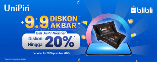 🎉 9.9 Diskon Akbar di Blibli: Beli UniPin Voucher, Dapat Diskon hingga 20%! 🎮